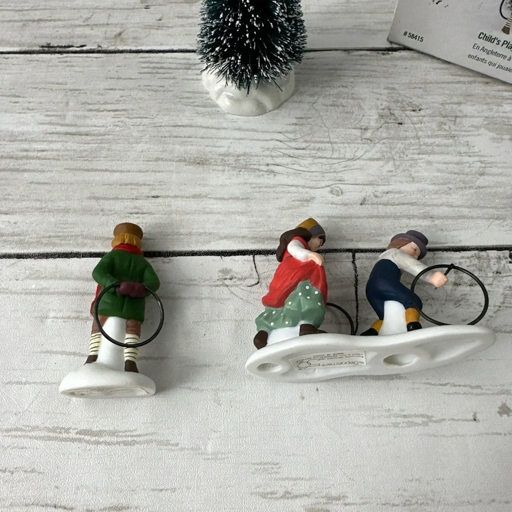 Department 56 CHILD'S PLAY 58415 Christmas Village - Box Rolling Hoops and tree - Picture 3 of 9